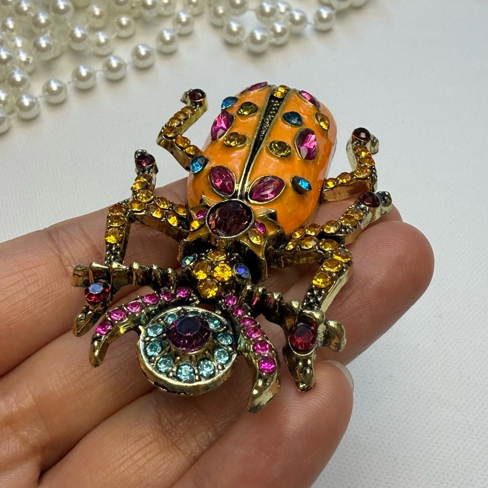 Colorful Beetle Brooch with Gem Accents - Picture 7 of 10